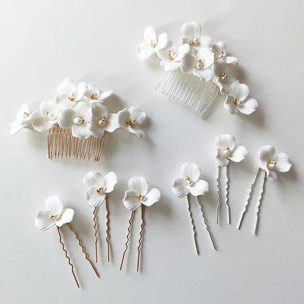 Fairy Flower Wedding Hair Accessories Jewelry Bridal Headpiece Hair Comb Women Head Ornaments