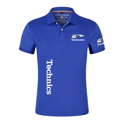 2025 Summer Men's Technics DJ Logo Print Popular High-Quality Lapel Collar Design Solid Color Comfortable Breathable Polo Shirt