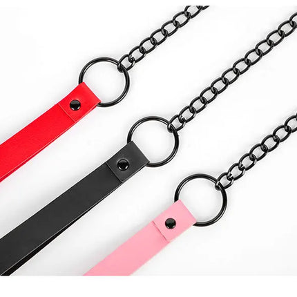 Faux Leather Choker Collar Sex Tools For Couples Adult Games Sex Products Chain Couple BDSM  Sex Toys For Woman
