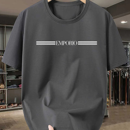 100% pure cotton men's luxurious brand letter print T-shirt, short-sleeved T-shirt, high-quality men's clothing, streetwear