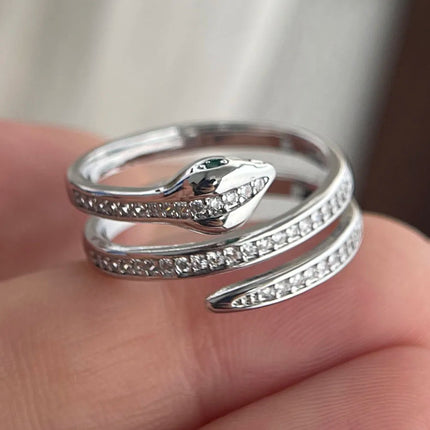 BF CLUB 925 Sterling Silver String Ring For Women Jewelry Finger Open Handmade Inter Snake Rings Allergy For Birthday Gift