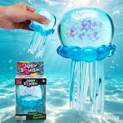 2026Trending Nee Doh Jellyfish & Cube Squish Toy Soft Jelly Squeeze Stress Relief Fidget Toy Sensory NeeDoh for Kids & Adults