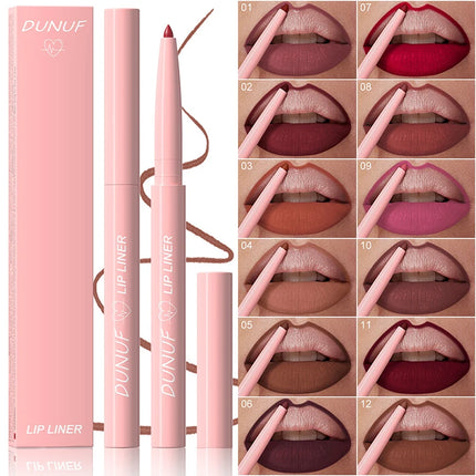 Luxury Matte Lip Liner Long-Lasting Matte Creamy Plumping Lip Waterproof Natural Nude Brown Slim Lip Liner 12 Colors  Cosmetic