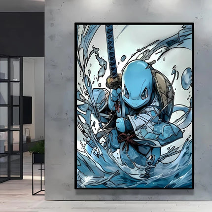 Japanese Anime Canvas Paintings Pokemon Pikachu Poster Cartoon Character Picture Bright and Clear Colors High Quality Home Decor