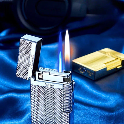 New Creative Plasma Arc Lighter Luxury Double Flame Butane Lighter Jet Flame Windproof Cigarette Ignitor Smoking Accessories