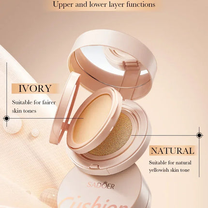 2 in 1 Double Layer Powder Cushion Clear Natural Lasting Brightening Sadoer Makeup Concealer Loose Powder Air Cushion BB Cream