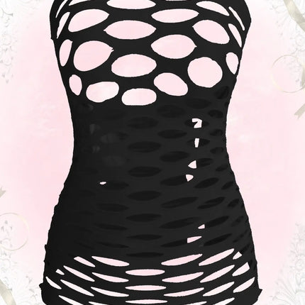 ROMWE Kawaii Sexy Super Elastic Hollow Out Lingerie Dress