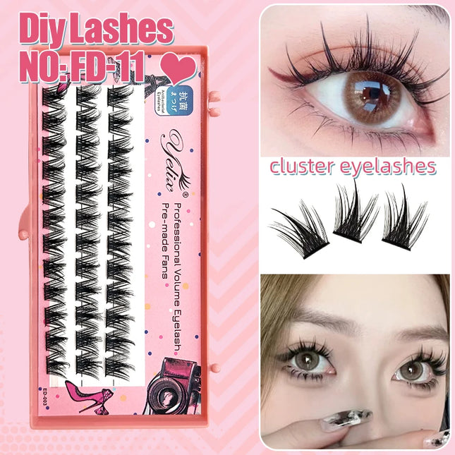 Yelix 160 clusters anime lashes Cosplay lash clusters wispy japanese makeup spikes eyelashes strands eyelash