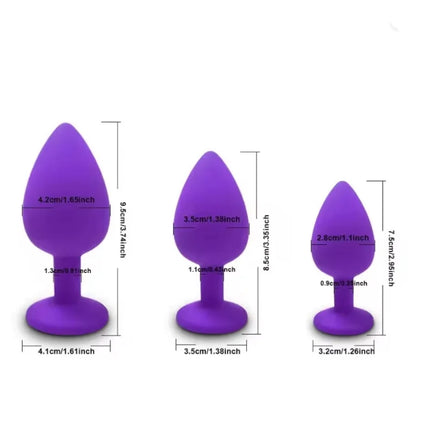 Soft Silicone Butt Plug Anal Plug Unisex Sex Stopper 3 Different Size Adult Toys for Men/Women Anal Trainer for Couples