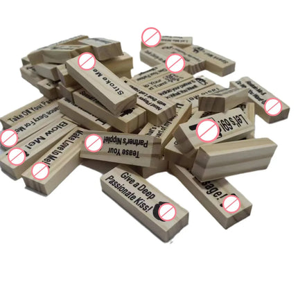English and French 48pcs Couple Flirting Building Block Game Stacking Tower Game Adult Party Entertainment Spanish SM Product