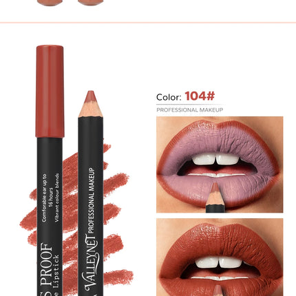 Thanksgiving/Christmas women's cosmetics gifts: 12 color matte velvet lipliner, natural&waterproof&easy to color lipstick pen.