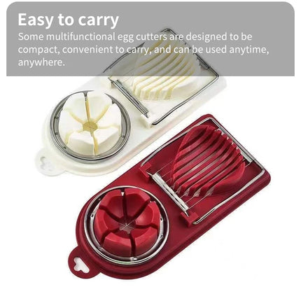Multifunctional Egg Slicers Stainless Steel Slicer Fancy Splitter Egg Cutting Tool Home Two In One Egg Cutter Kitchen Gadgets