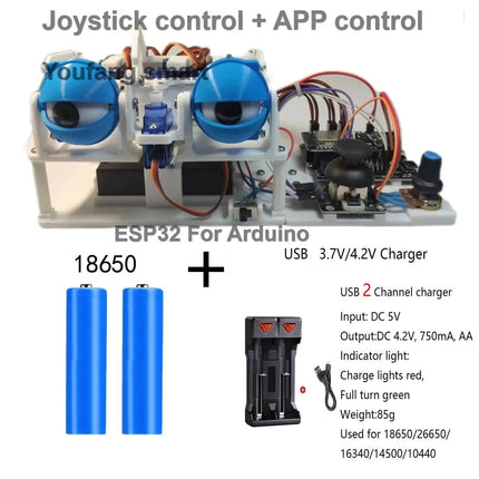 APP Control and Joystic Control SG90 Robotic Eye For Arduino Robot Eyes DIY Kit 3D Printing ESP32 Programmable Robot Starter Toy