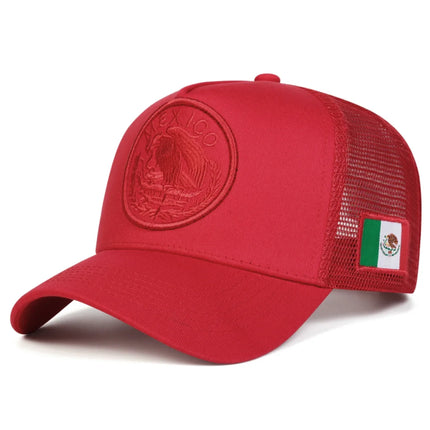 Unisex Mexican Flag Embroidery Baseball Net Caps Spring Summer Outdoor Sunscreen Hat Adjustable Casual Trucker Hats