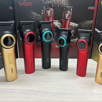 VGR 001 977 New Hair Trimmer Set High-End Men's Hair Clipper Smart Digital Display Electric Trimmer with Engraving and Whitening Functions