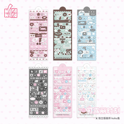 WAKAWAKA Cute Deco Stickers for Scrapbooking Keluli Moment Pink Wing Star Decorative Stickers Diy Phone Luggage Motorcycle