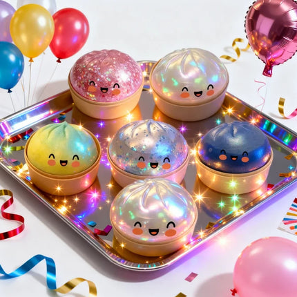 Glitter Dumpling Squishy Pinch Slow Rebound Soft Decompress Mystery Pressure Ball Things For Room Home Decor Children Adult Gift