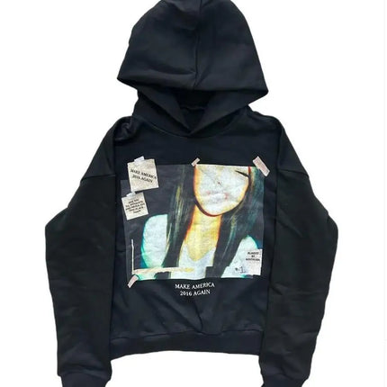 2025 American retro personalized hoodie trendy sports sweatshirt Y2K letter pattern printed hooded sweatshirt street wear