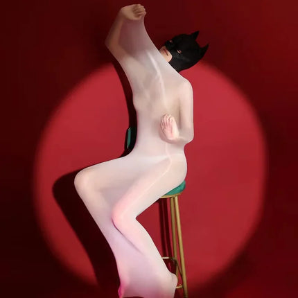 Oil Shiny Bodysuits Ultra Thin Transparent Underwear Glossy Bodystockings Women Sexy Lingerie