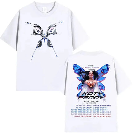 The Lifetimes World Tour T-shirt Katy Perry Merch T Shirt Oversize Y2k Women Men Causal Cotton Short Sleeve Harajuku Streetwear