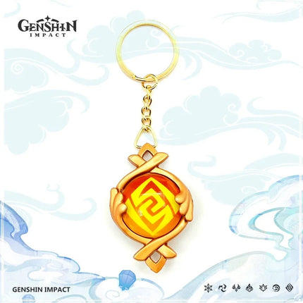 New Teyvat Vision Fontaine Water God Focalors Lyney and Lynette Keychain Luminous 7 Element Eye Of Original God Toy KeyRing