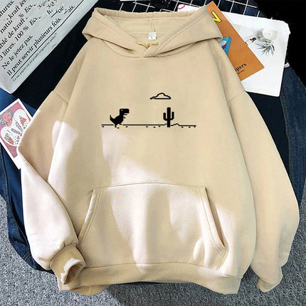 Network Malfunction Little Dinosaur Hoody Men Women New Thicken Pullover Hoodie Cute Pocket Sweatshi Loose Casual Unisex Hoodies