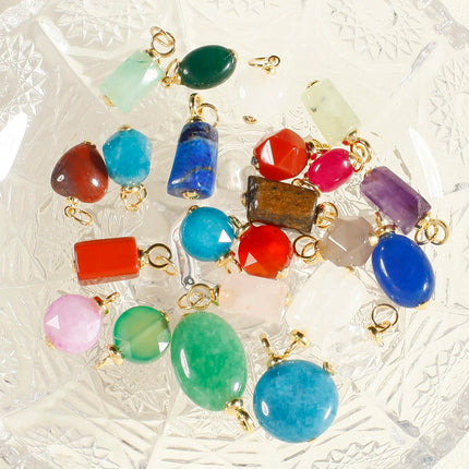 Bohemian Natural Stone Bead Charms For Jewelry Making Supplies Blue Green Stone Zircon Dijes Diy Earrings Bracelet Necklace