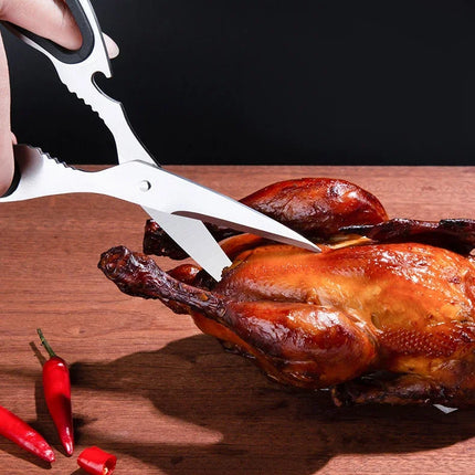 Stainless Steel Kitchen Scissors Household Bone Scissors Chicken Wings Fish Chopper Bottle Opener Walnut Clip Kitchen Tools