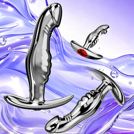 1Pcs, Metal Realistic Dildo Anchor Anl Plug, Three Sizes, Gem Base Anal Plug, G-Spot Massage, Sexual Health, Adult Sex, Sex Toys