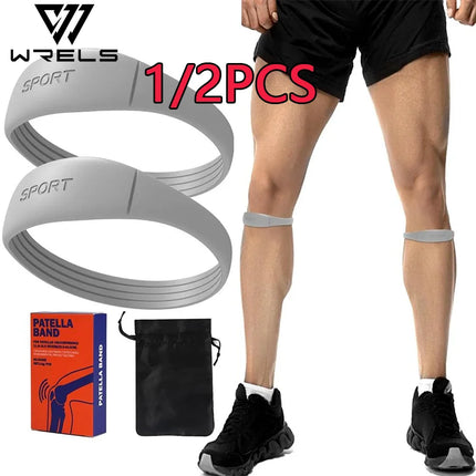 1/2PCS Silicone Knee Straps Anti-Slip Patella Tendon Protection Knee Brace Basketball Running Cycling Compression Knee Band