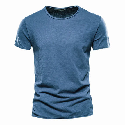 Brand Quality 100% Cotton Men's T-shirt V-neck Fashion Design Slim Fit Solid T-shirts Male Tops Tees Short Sleeve T-Shirt For Men