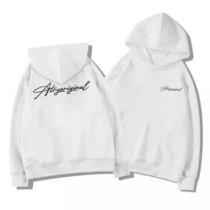 White-gray letter printed hooded sweatshirt for men and women, 25 autumn-winter new fashion loose casual Y2K top men's tracksuit