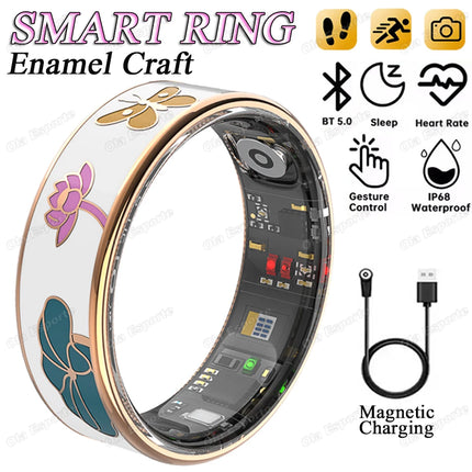 NEW Color Enamel Craftsmanship Healthy Smart Ring Wireless Call Heart Rate/Sleep/Blood Oxygen Monitor Waterproof Smartring 2026