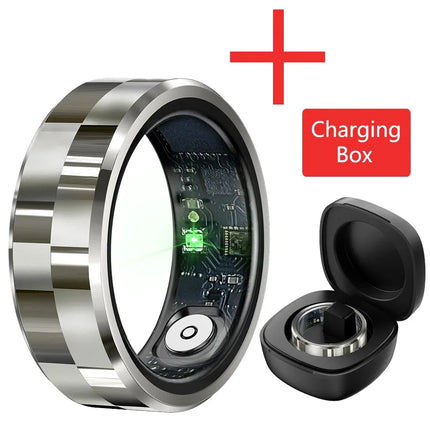 Smart Ring Luxury Fashion Finger Ring Men 5ATM Waterproof Support Swimming Health Tracker Heart Rate Blood Oxygen Monitoring New