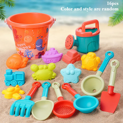 Children's beach toy set, play with sand, digging tools, beach bucket, perfect summer gift for children, random colors and style