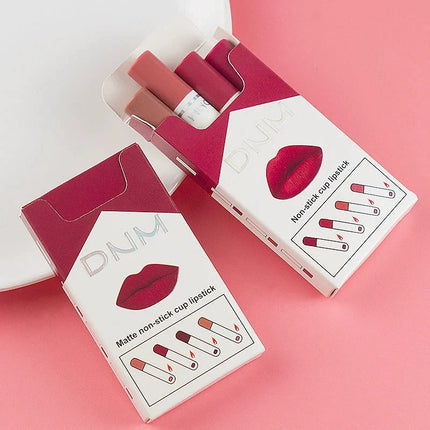 4Pcs/set Makeup Lipstick Korean Cosmetics Sexy Lipstick Set Lip Tint Lip Gloss Waterproof Maquillaje Matte Long Lasting Make Up