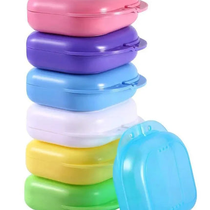 50pcs Denture Storage Box Dental Retainer Orthodontic Mouth Guard Container Plastic Oral Hygiene  Dental Appliance Case