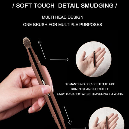 Hourglass Makeup Brush- No.25 Four-Head Multifunctional Brush Concealer Eyeshadow Eyebrow Brush Eyeliner Brush Makeup Brush