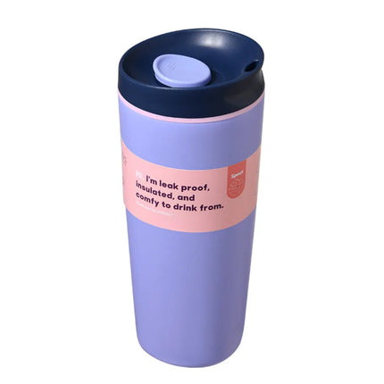 Simple Stainless Steel Vacuum Flasks Mug Insulated Coffee Cup Leakproof Lid Travel Silent Base Thermos Cups Thermal Water Bottle