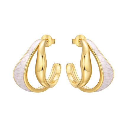 Original 2026 S925 Sterling Silver Zircon 18K Gold Lining Vintage Hoop Earrings for Women Birthday Party Wedding Gift Jewellery