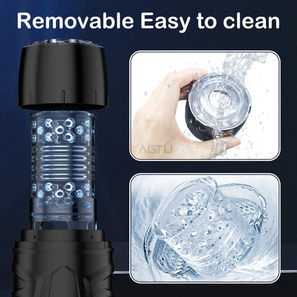 Male Masturbator Sex Toys for Men Male Sex Toy with 7 Thrusting 7 Rotating Pocket Pussy Hands Free Sex Machine LCD Display 18+