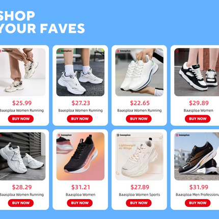 Baasploa Women Sports Shoes Outdoor Lightweight Breathable Jogging Sneakers Female Casual Mesh Anti-slip Lace Up Running Shoes