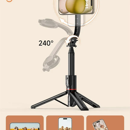Magnetic Extendable Selfie Stick Tripod Holder Stand with Bluetooth Wireless Remote for Magsafe IPhone Android Portable Mount