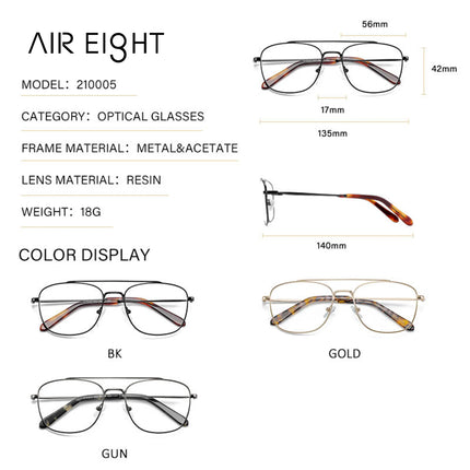 AIR EIGHT Aviator Prescription Glasses Men Metal Frame Progressive Lenses With Photochromic Myopia Correction