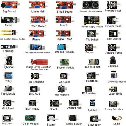 45 in 1 Sensors Modules 16 Kinds Starter Kit For Arduino Raspberry Pi , Better Than 37 in 1 With Box DIY UNO R3 MEGA2560