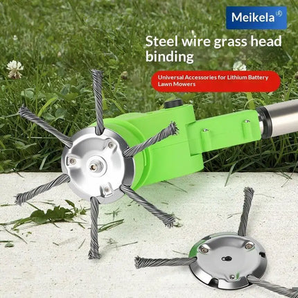 Heavy Duty Weed Brush Steel Wire Head Universal Grass Trimmer Accessory for Moss Weed Removal Outdoor Garden Yard Work