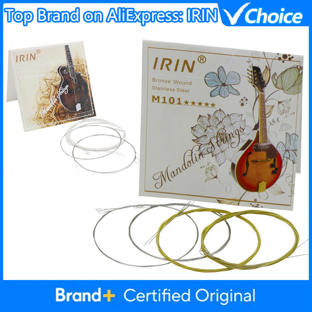 IRIN 8pcs Mandolin Strings Set Plated Steel Silver-Plated Copper Alloy Wound Mandolin Parts Stringed Instrument Accessories