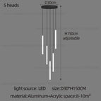 5 heads / white light