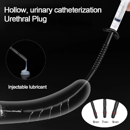 Size S/M/L to choose Silicone Hollow Urethral Penis Plug Hollow Penis Stretcher Urethral Rod