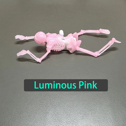 Halloween Gift Puzzle Toy Assembly Crawling Skeleton Mainspring Skeleton Assembly Model Horror Parody Night Light Toy